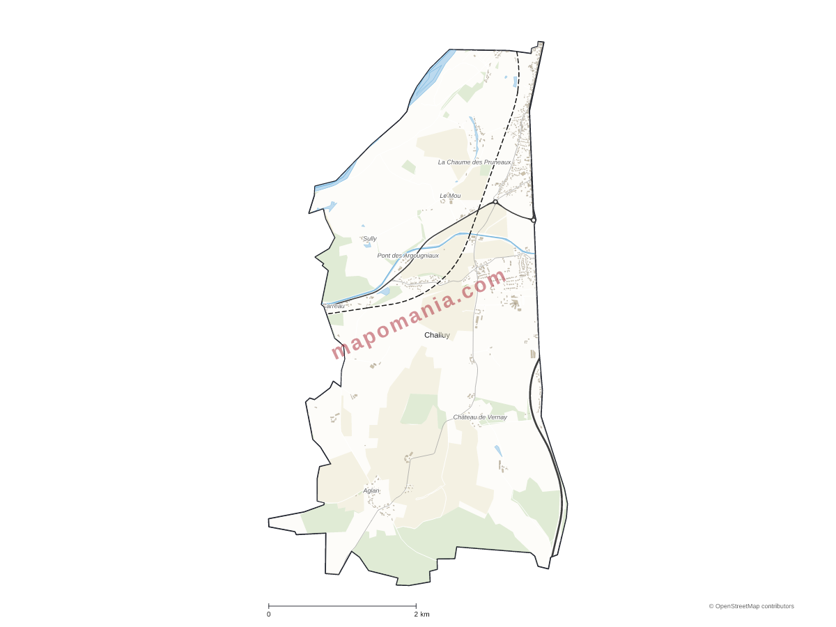 Carte de Challuy à personnaliser