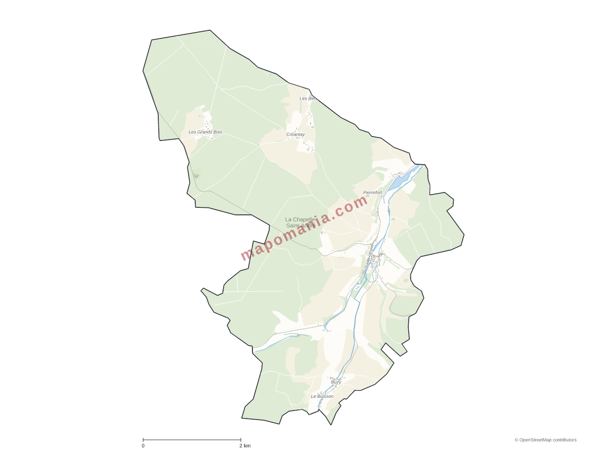 Carte de La Chapelle-Saint-André à personnaliser