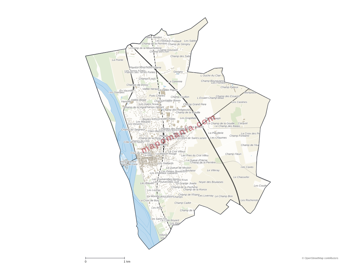 Carte de La Charité-sur-Loire à personnaliser