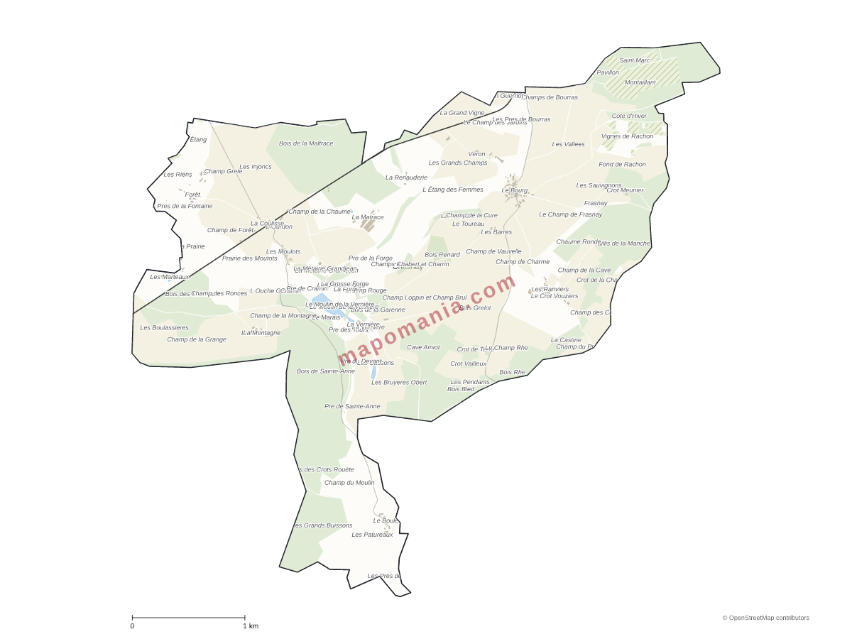 Carte de Chasnay à personnaliser