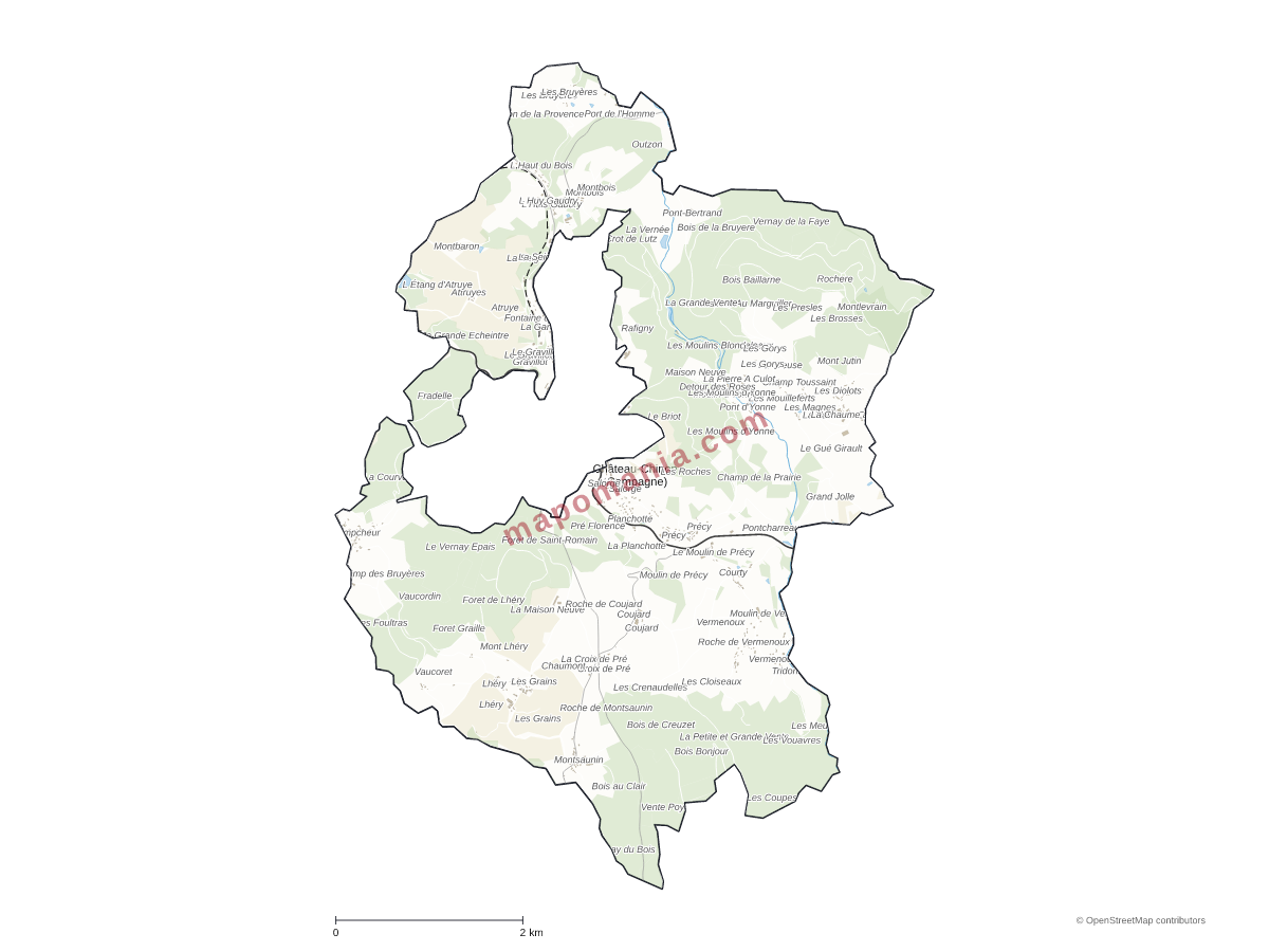 Carte de Château-Chinon (Campagne) à personnaliser