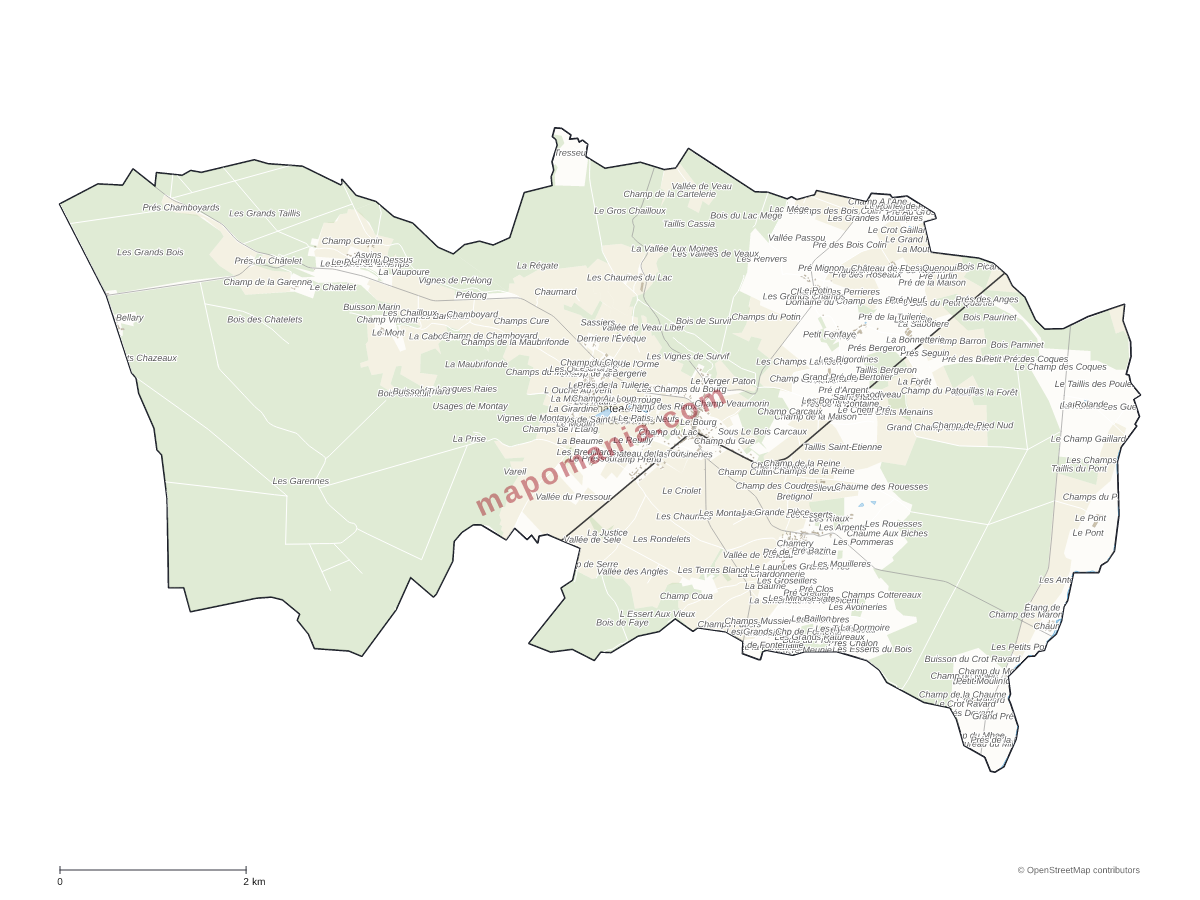 Carte de Châteauneuf-Val-de-Bargis à personnaliser