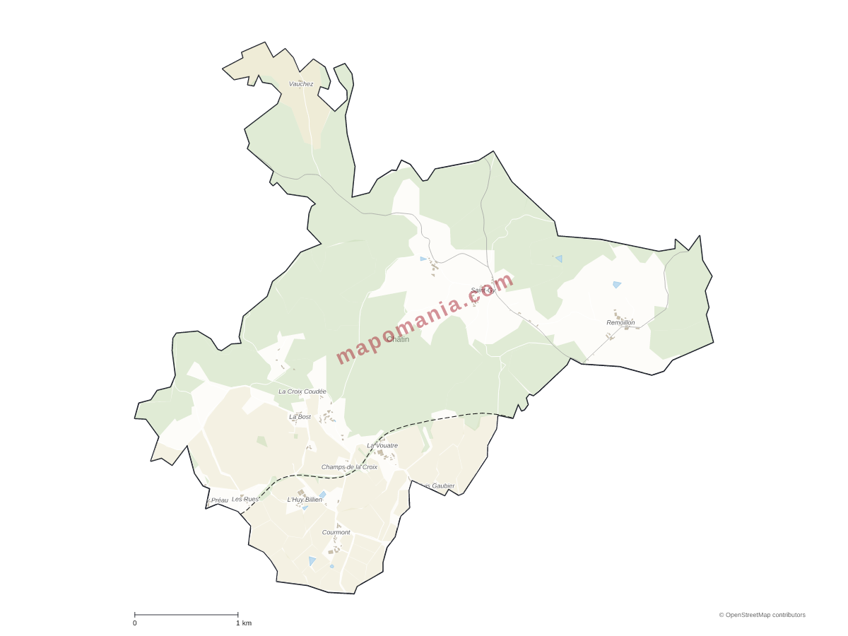 Carte de Châtin à personnaliser
