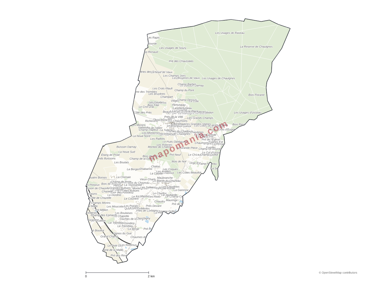 Carte de Chaulgnes à personnaliser