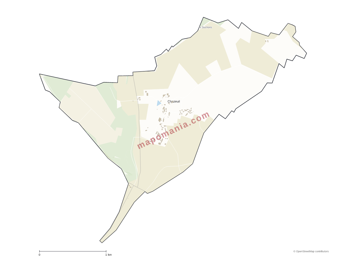 Carte de Chazeuil à personnaliser