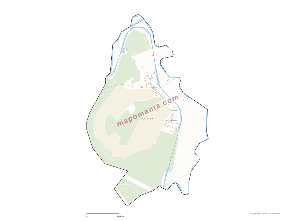Carte de Chevroches à personnaliser