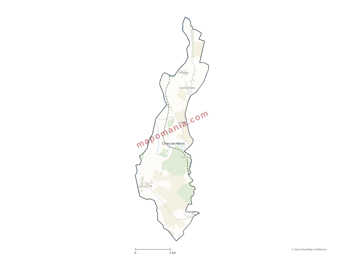 Carte de Chitry-les-Mines à personnaliser