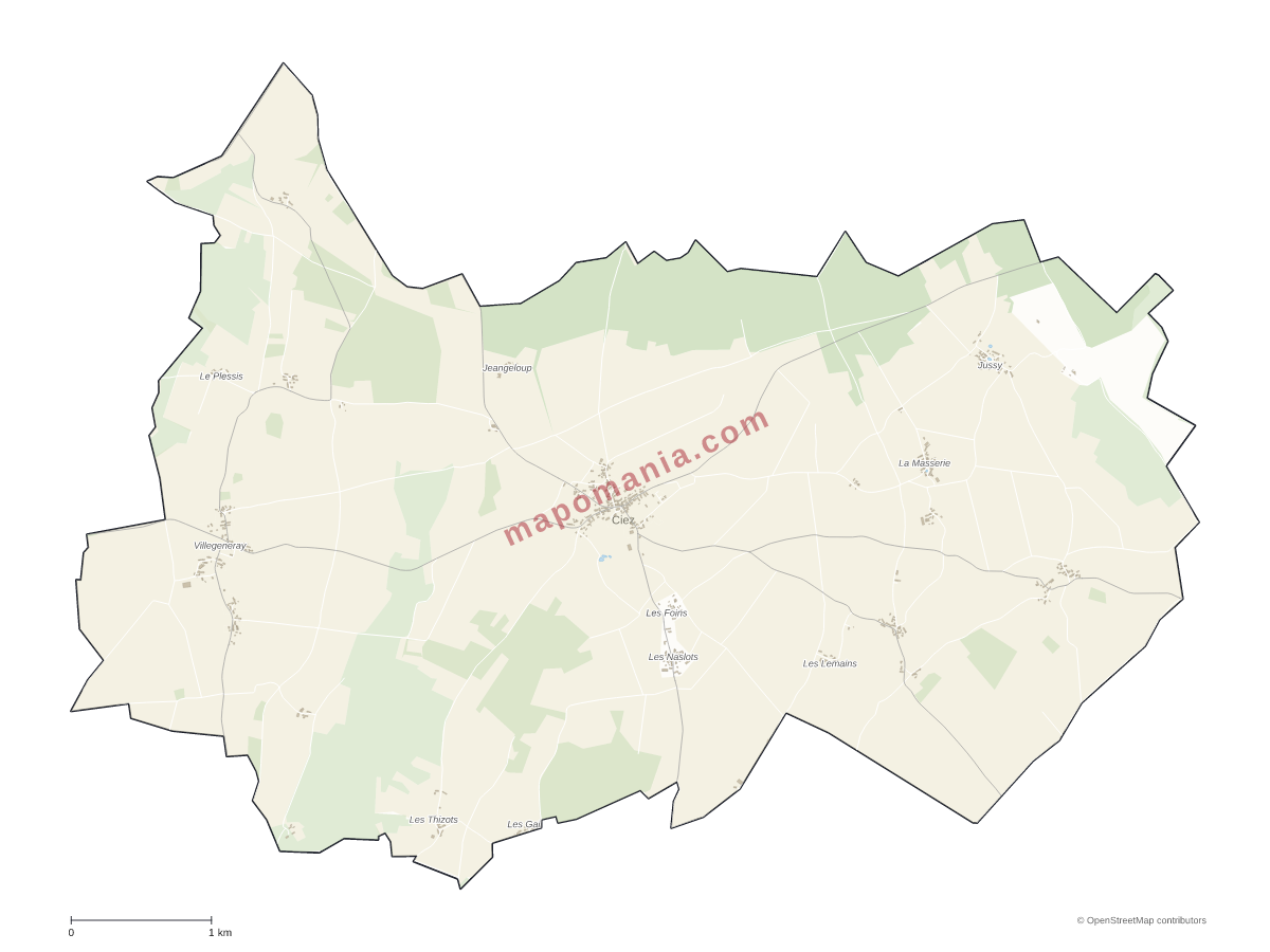 Carte de Ciez à personnaliser