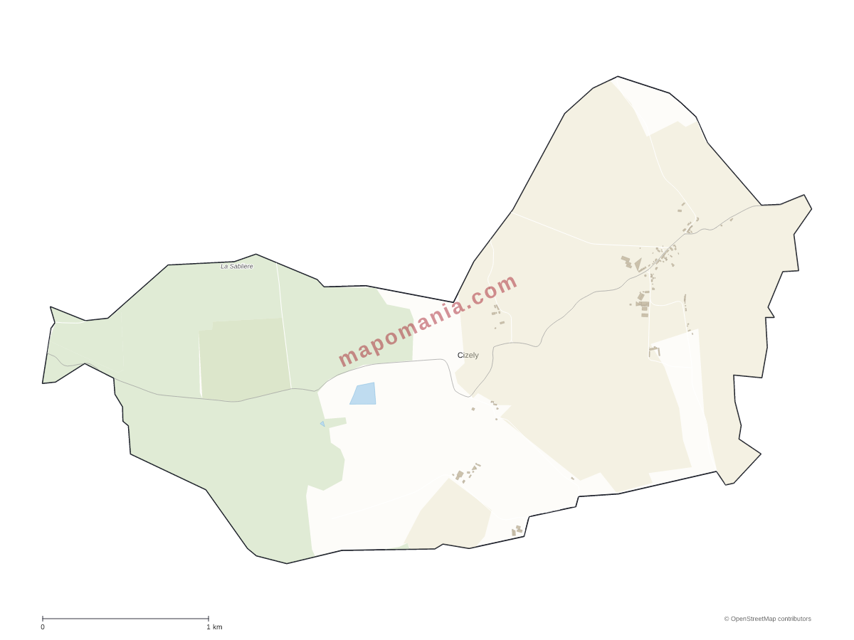 Carte de Cizely à personnaliser