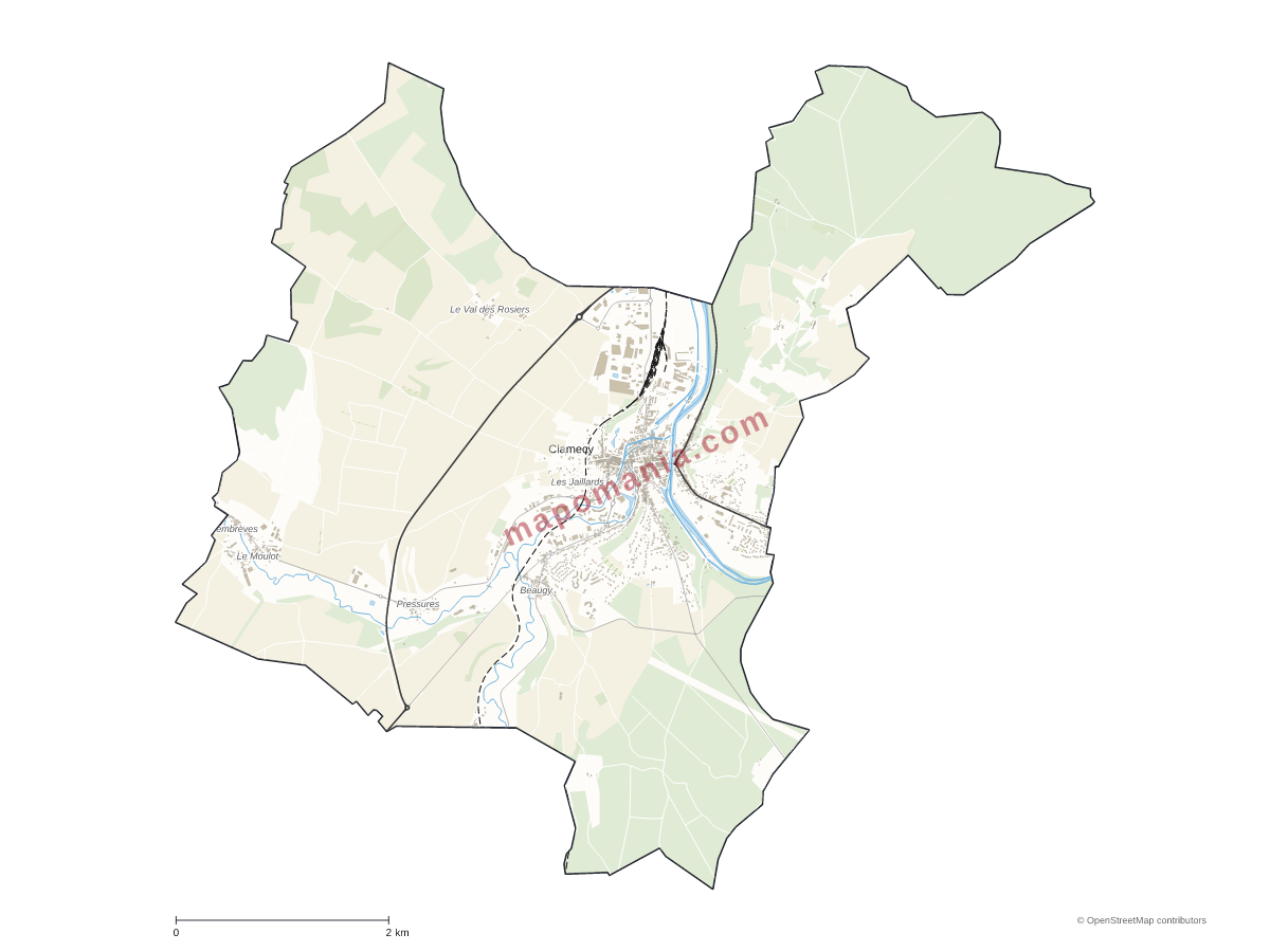Carte de Clamecy à personnaliser