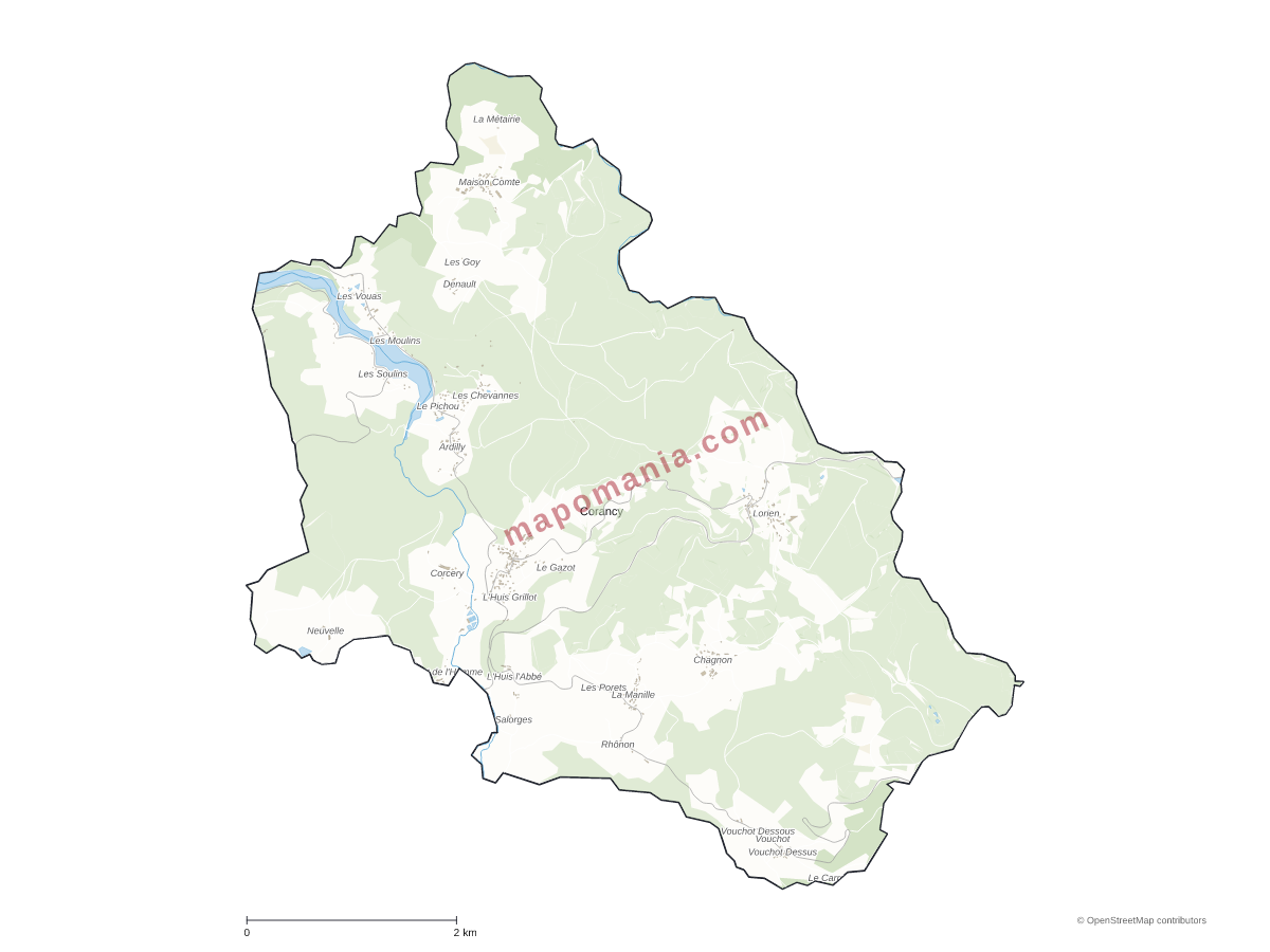 Carte de Corancy à personnaliser