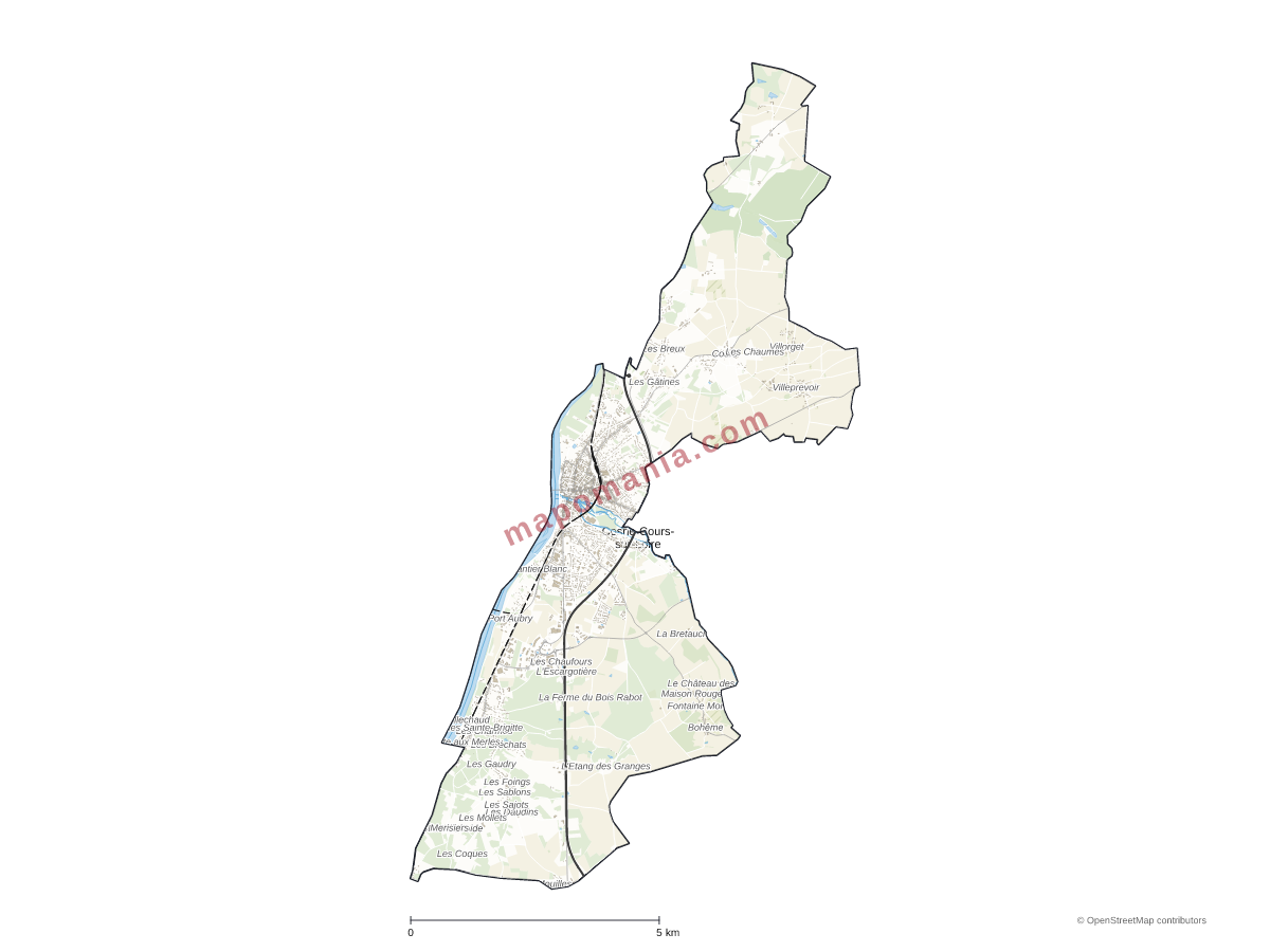 Carte de Cosne-Cours-sur-Loire à personnaliser