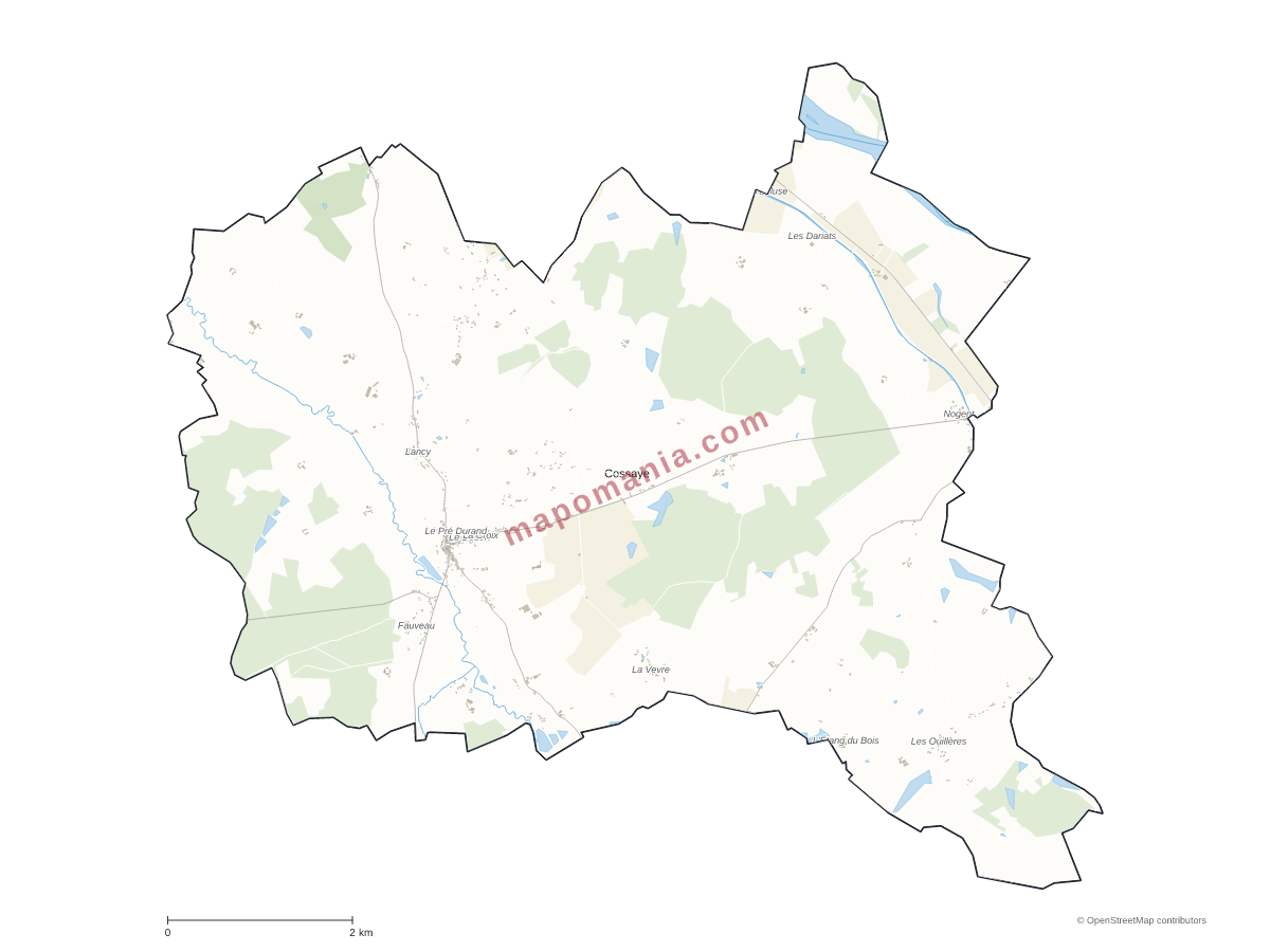 Carte de Cossaye à personnaliser