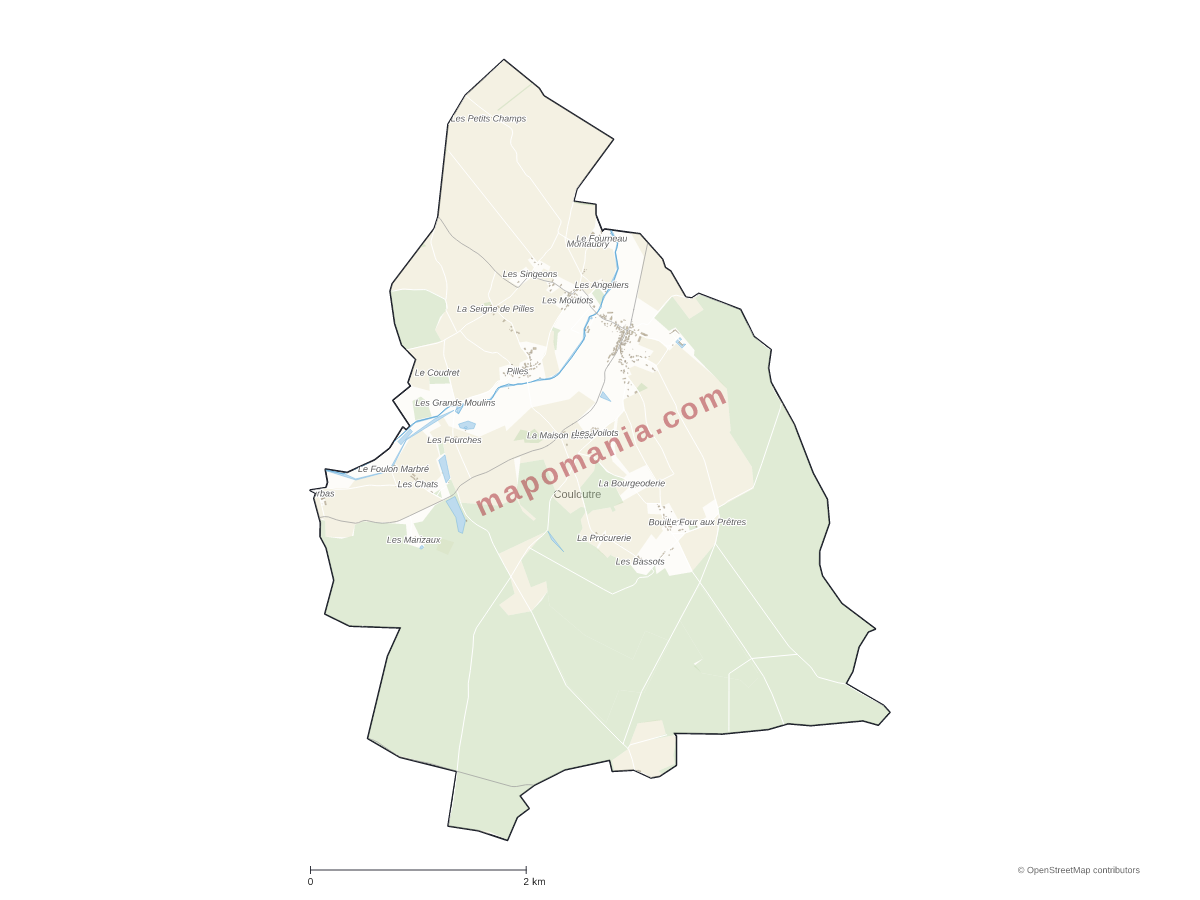 Carte de Couloutre à personnaliser