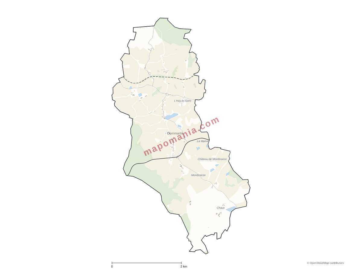Carte de Dommartin à personnaliser