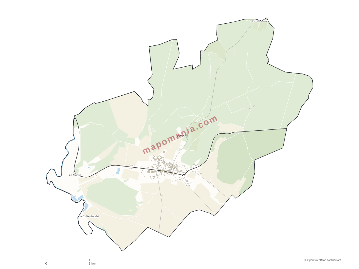 Carte de Dornecy à personnaliser