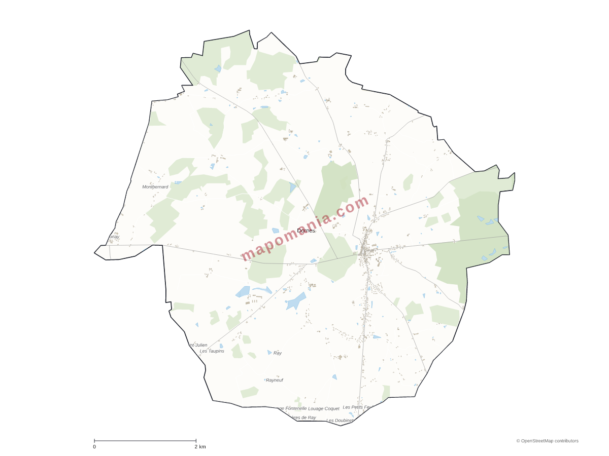 Carte de Dornes à personnaliser