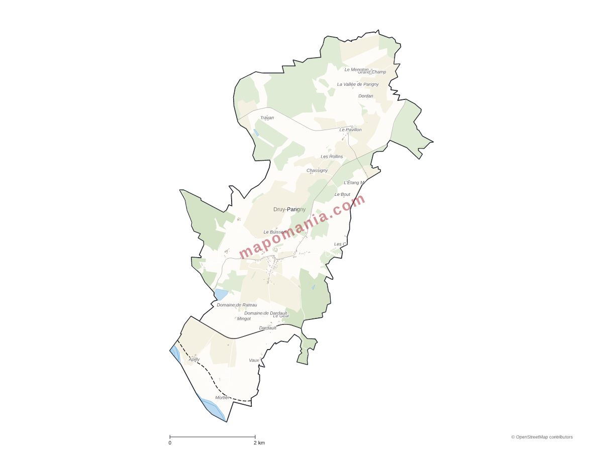 Carte de Druy-Parigny à personnaliser
