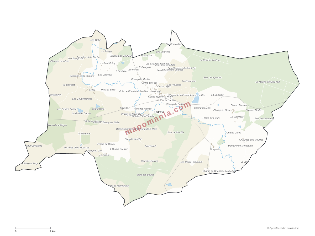 Carte de Fertrève à personnaliser