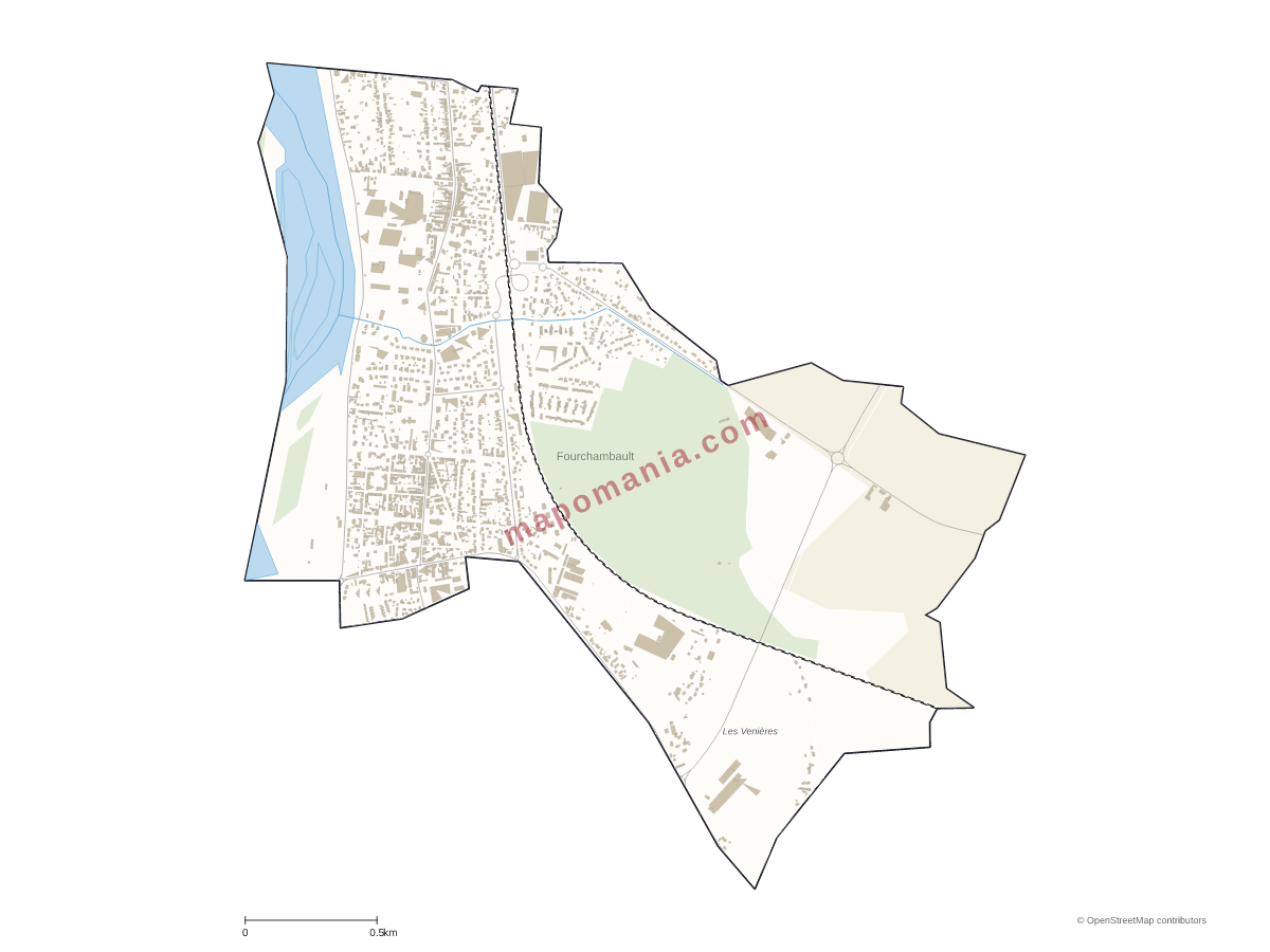 Carte de Fourchambault à personnaliser