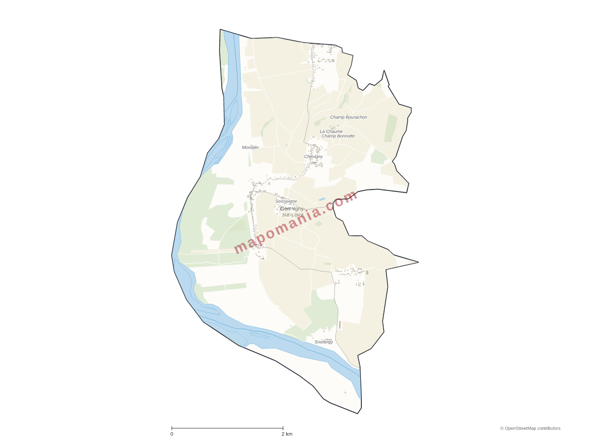 Carte de Germigny-sur-Loire à personnaliser