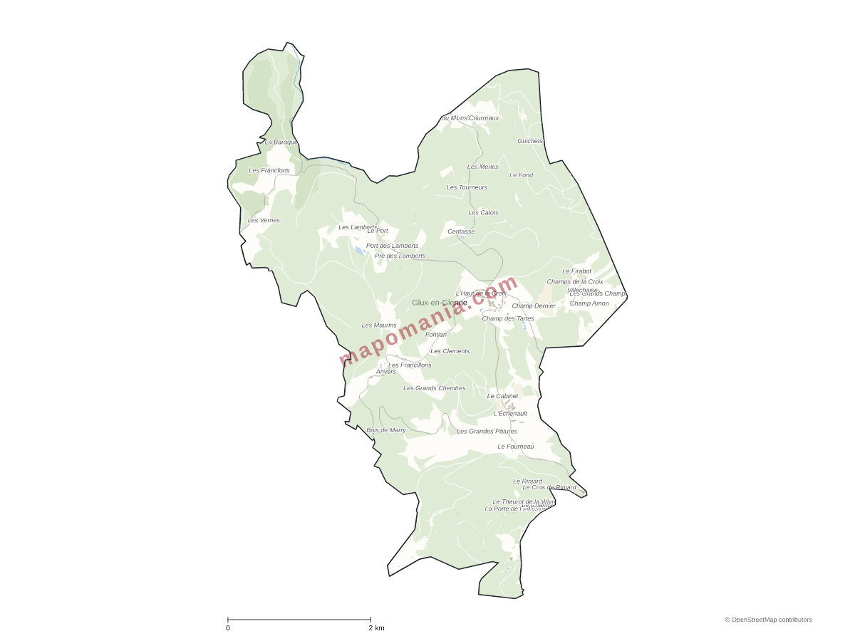 Carte de Glux-en-Glenne à personnaliser