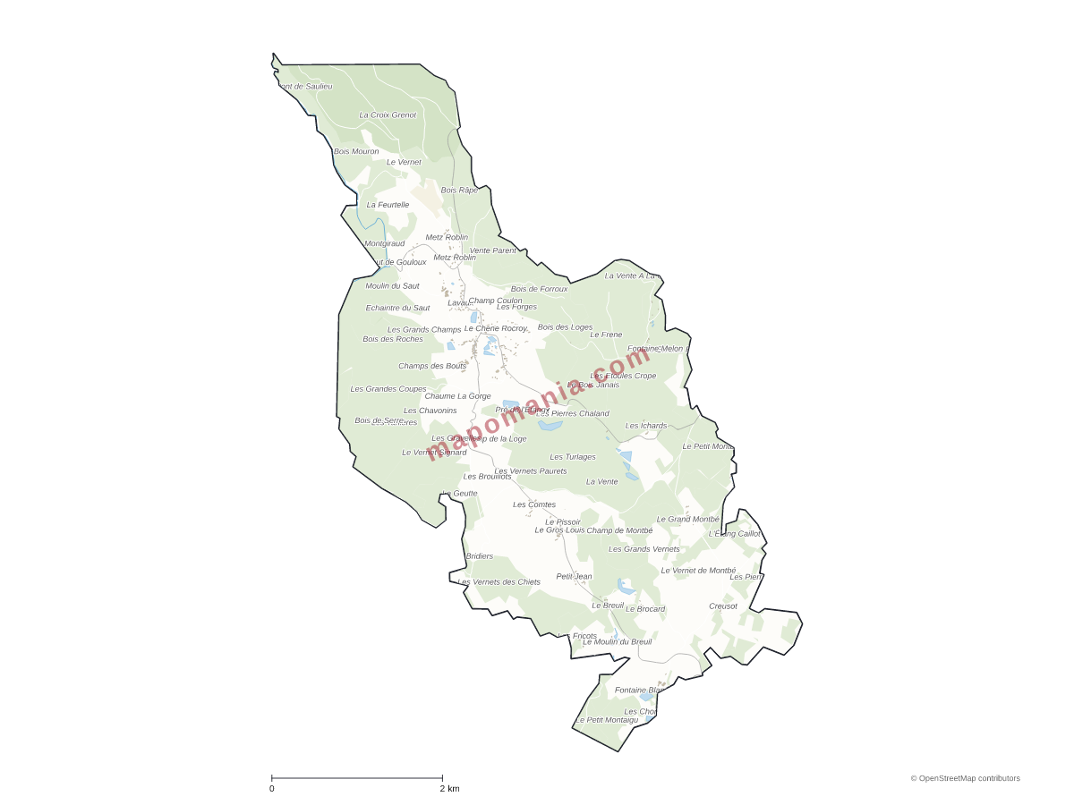 Carte de Gouloux à personnaliser