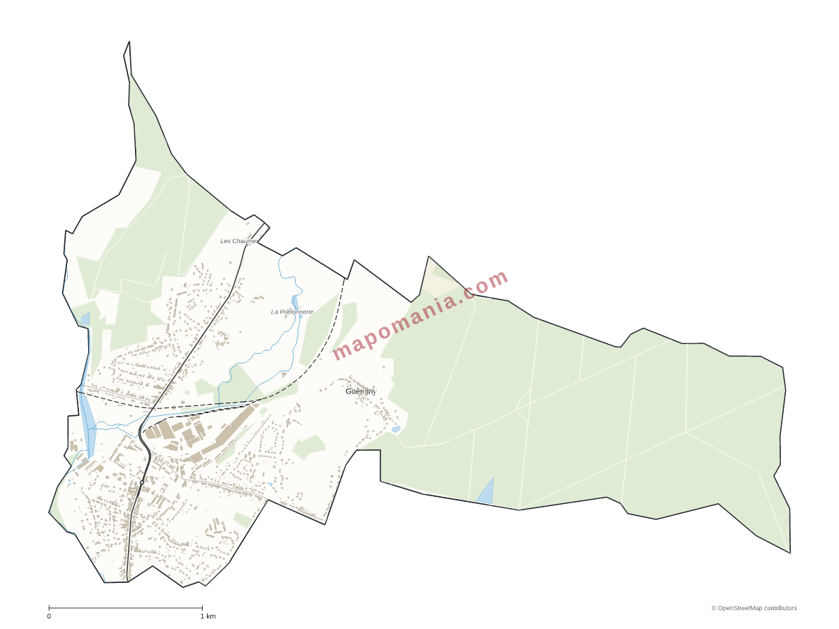 Carte de Guérigny à personnaliser