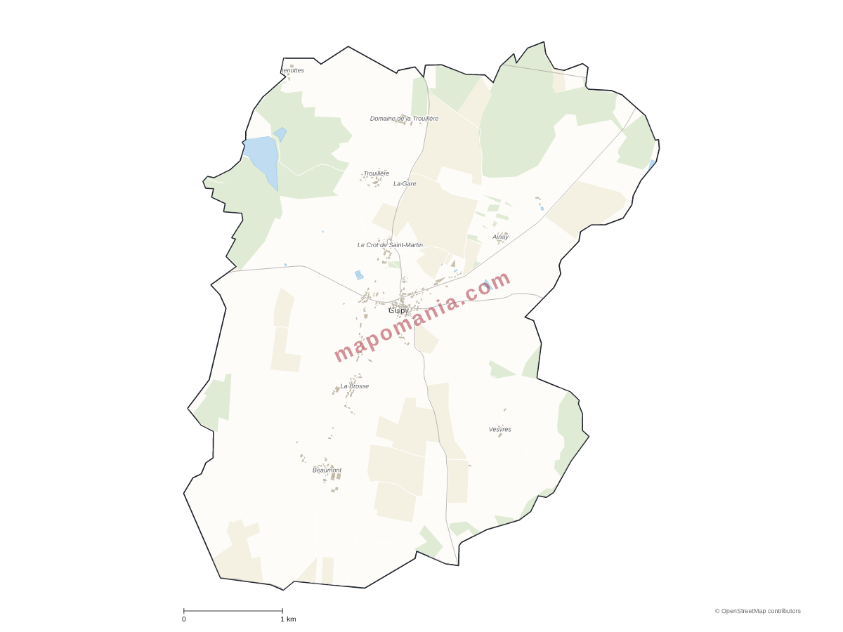 Carte de Guipy à personnaliser