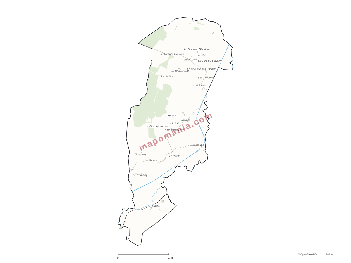 Carte de Isenay à personnaliser