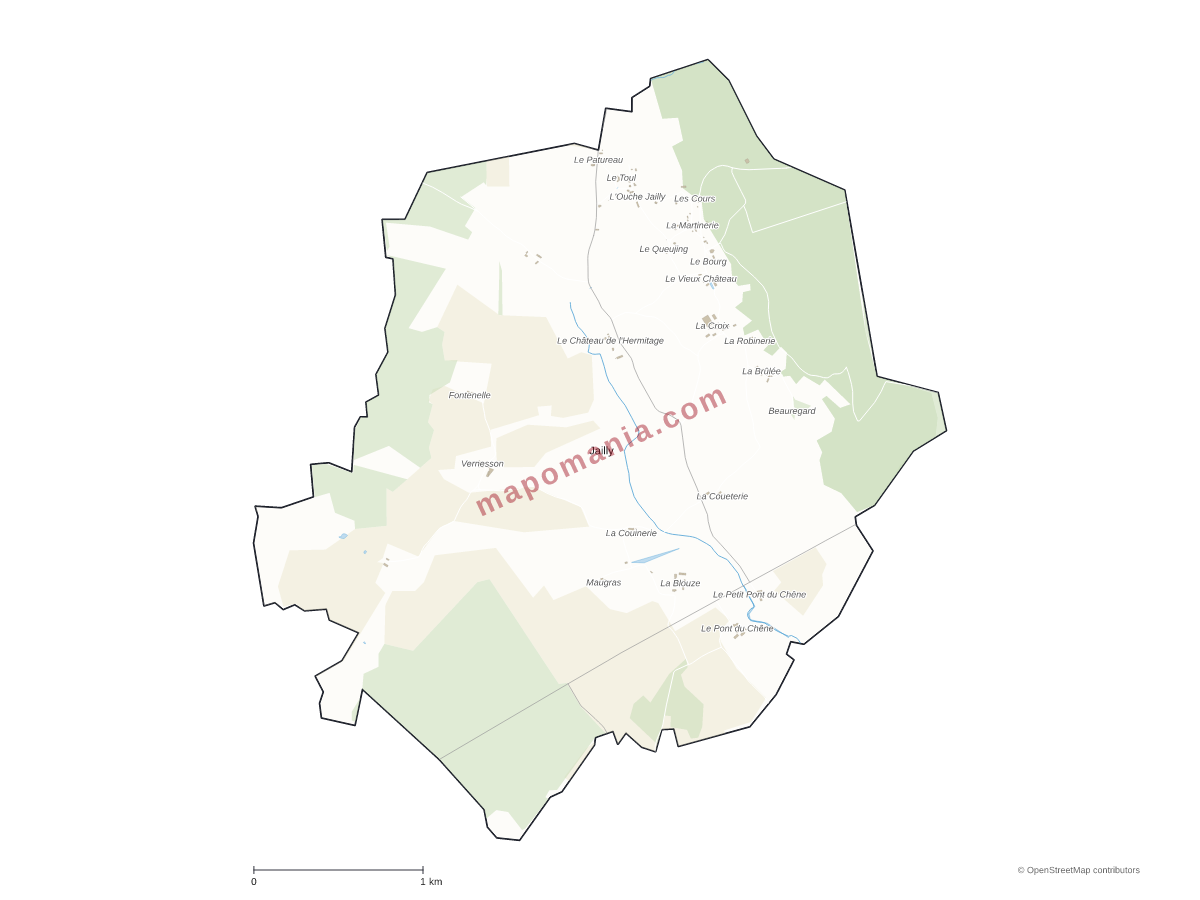 Carte de Jailly à personnaliser