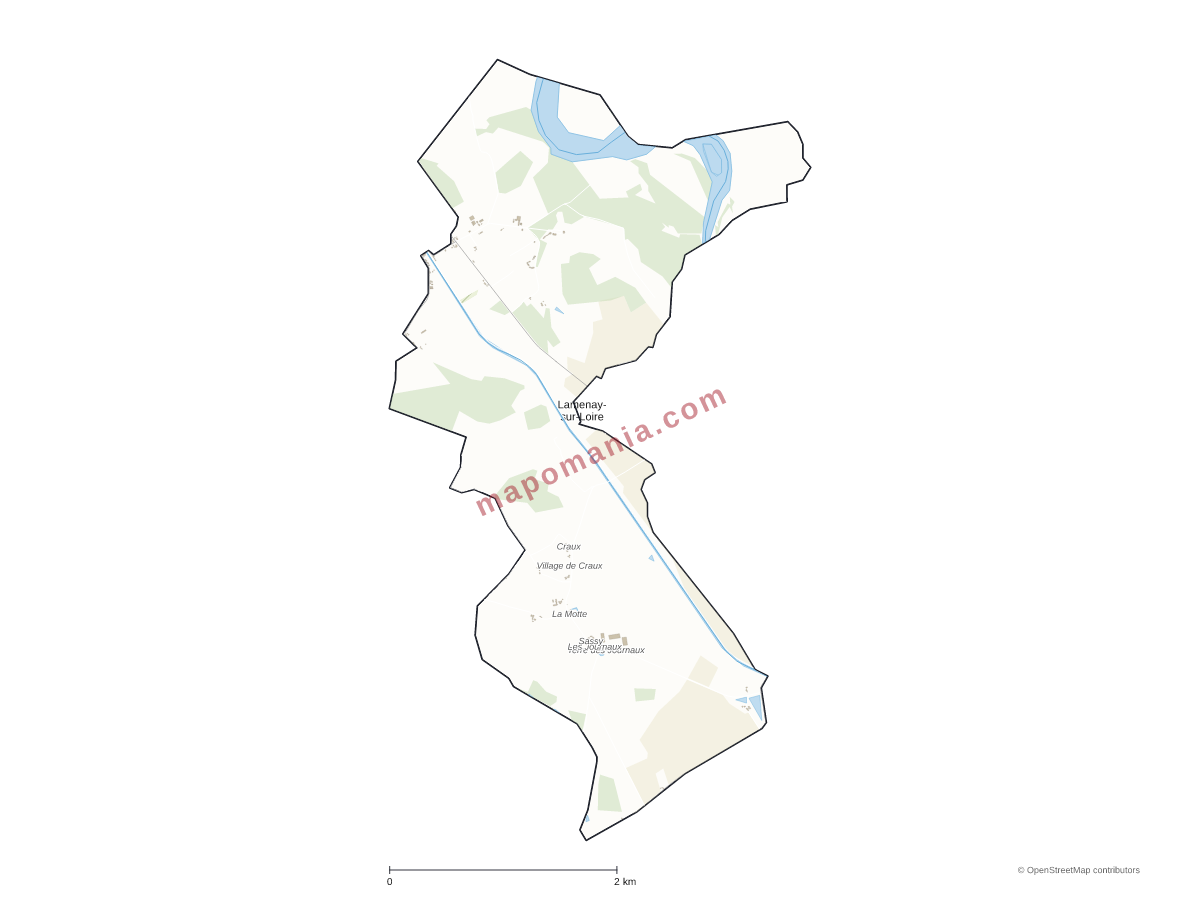 Carte de Lamenay-sur-Loire à personnaliser
