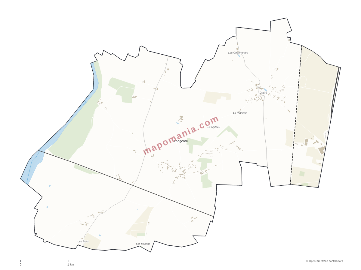 Carte de Langeron à personnaliser