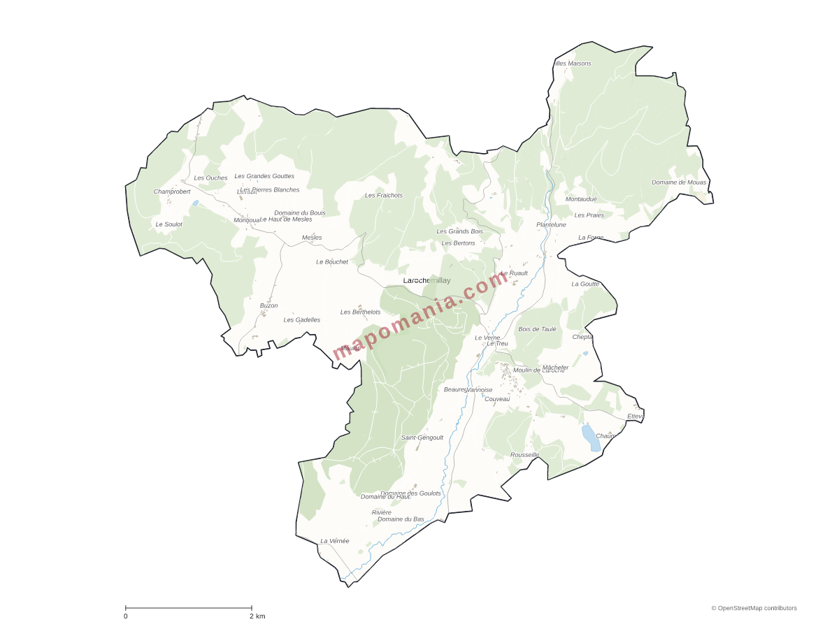 Carte de Larochemillay à personnaliser