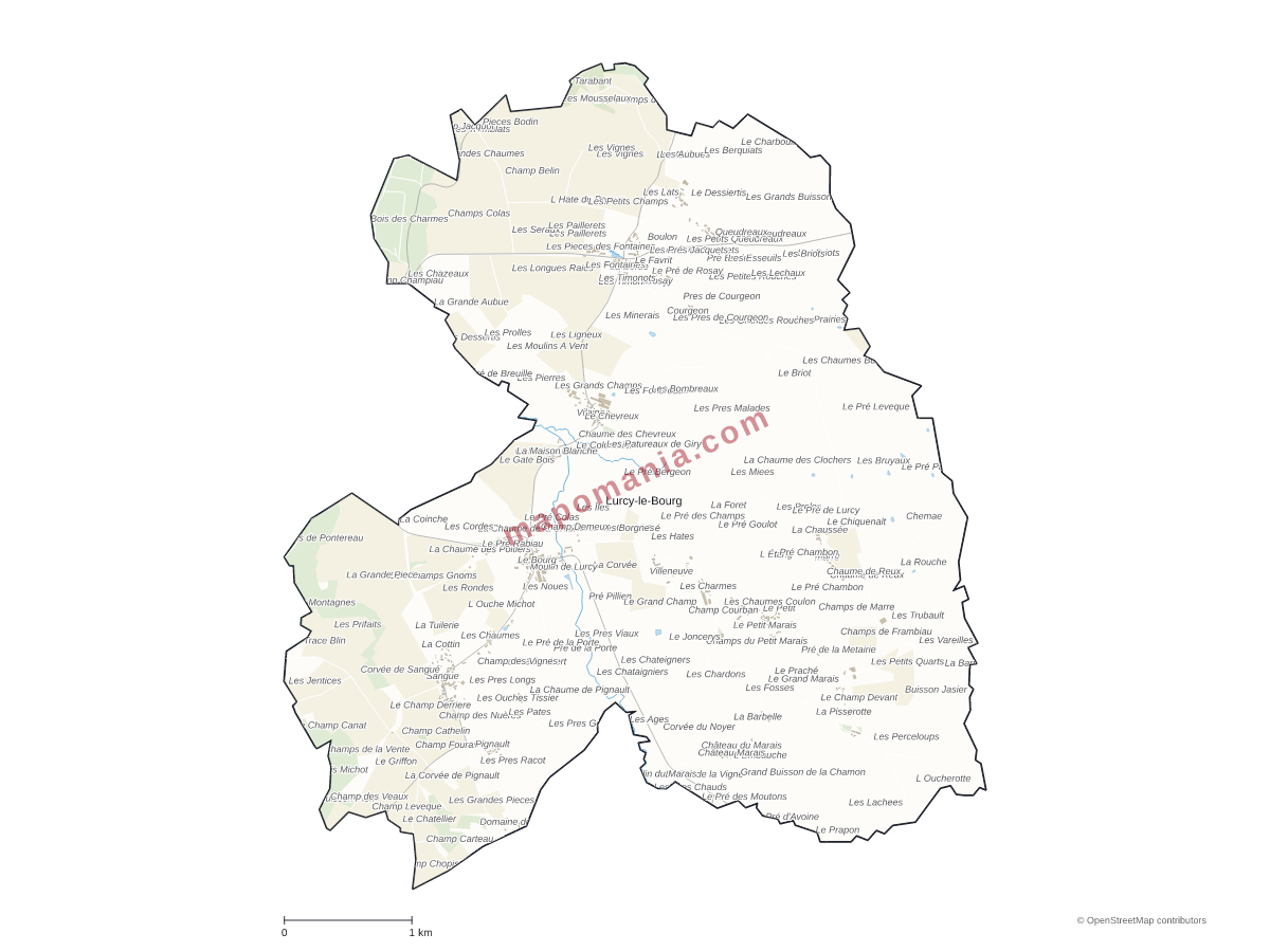 Carte de Lurcy-le-Bourg à personnaliser