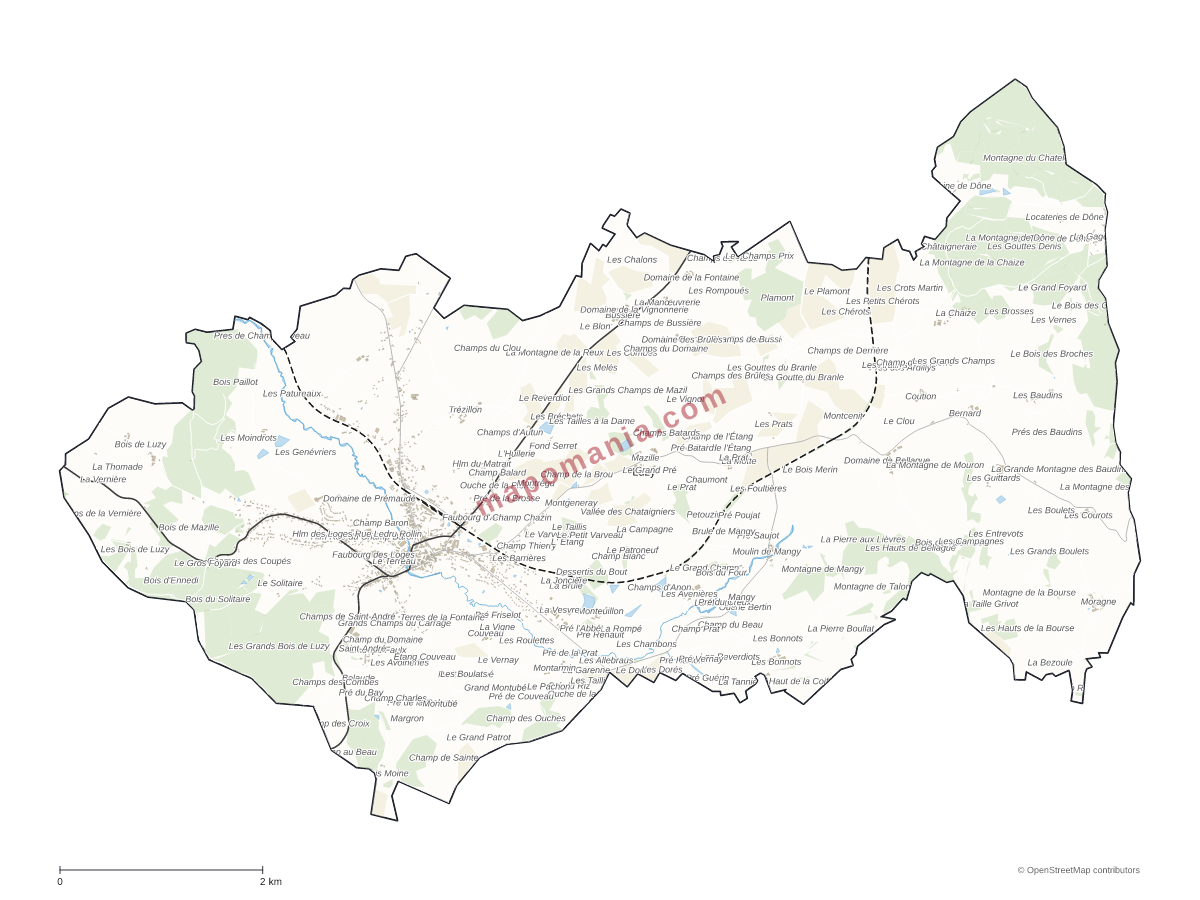 Carte de Luzy à personnaliser