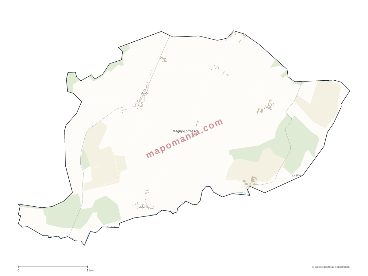 Carte de Magny-Lormes à personnaliser