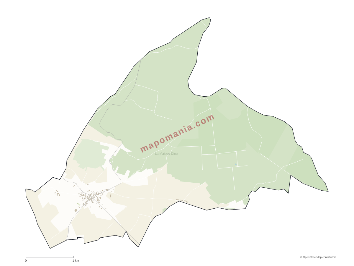 Carte de La Maison-Dieu à personnaliser