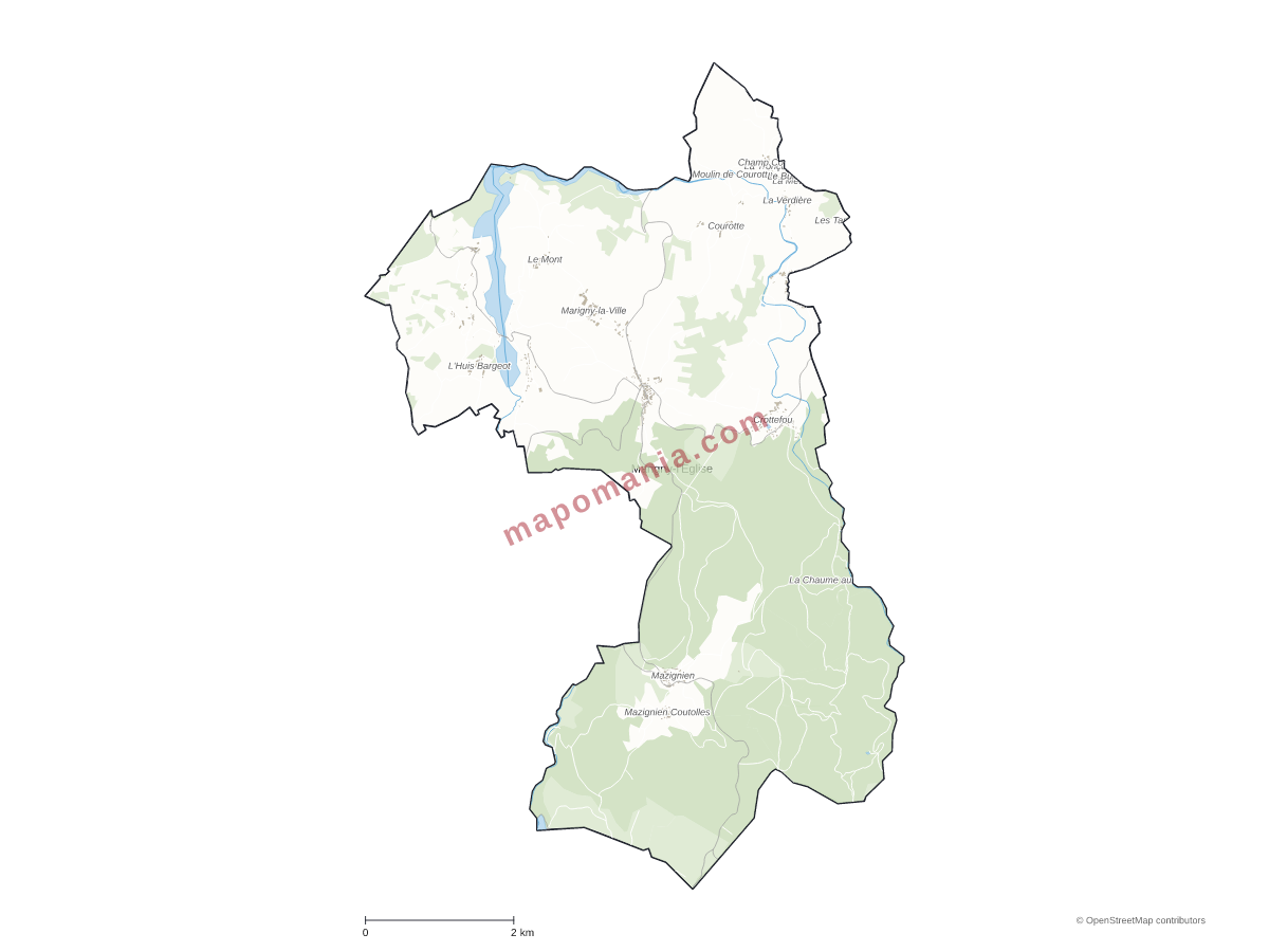 Carte de Marigny-l'Église à personnaliser