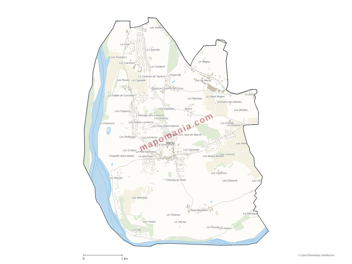 Carte de Marzy à personnaliser