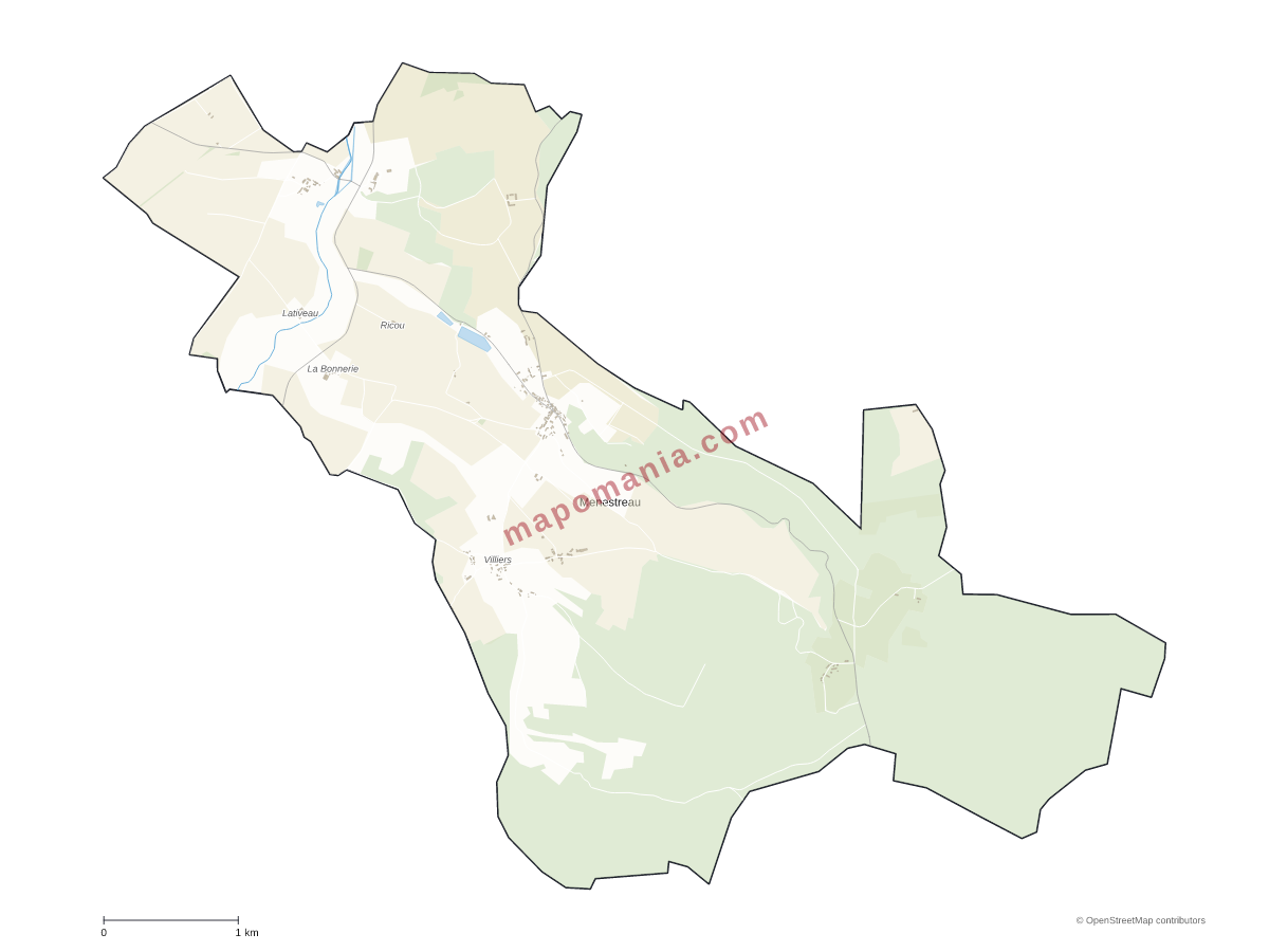 Carte de Menestreau à personnaliser