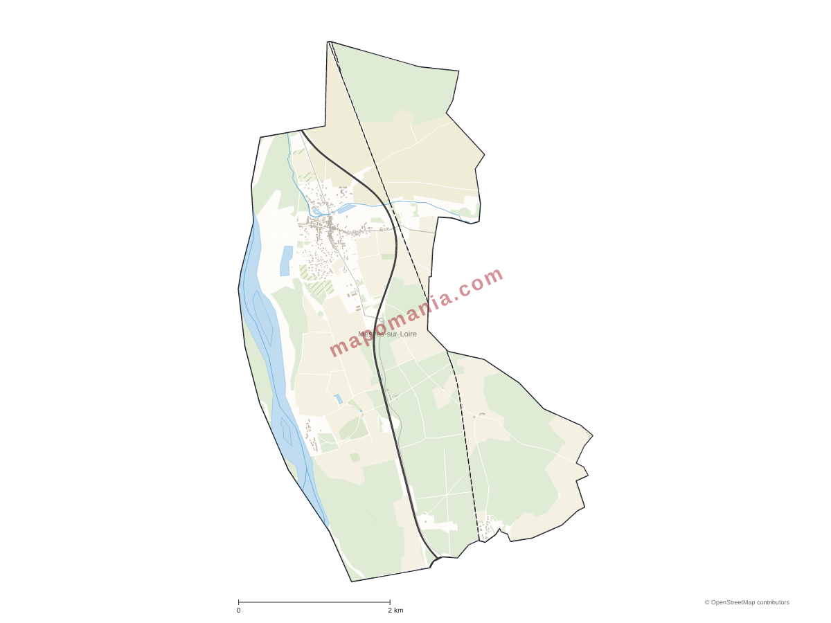 Carte de Mesves-sur-Loire à personnaliser