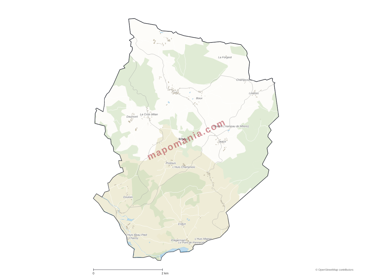 Carte de Mhère à personnaliser