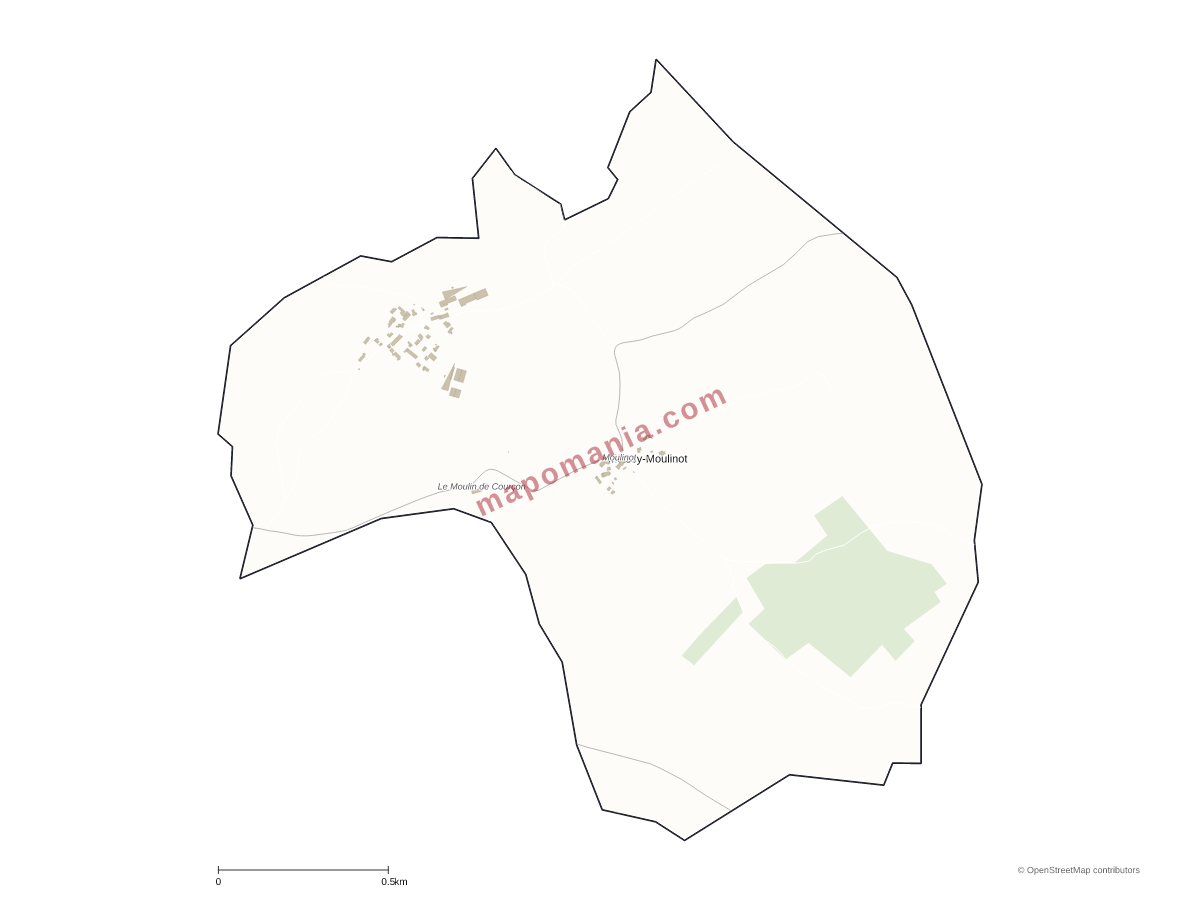 Carte de Moissy-Moulinot à personnaliser