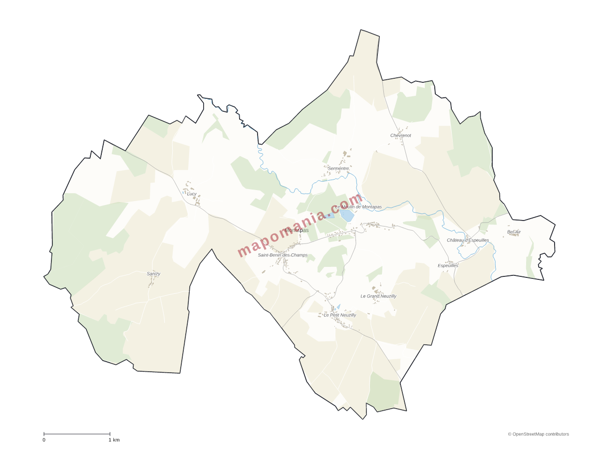 Carte de Montapas à personnaliser