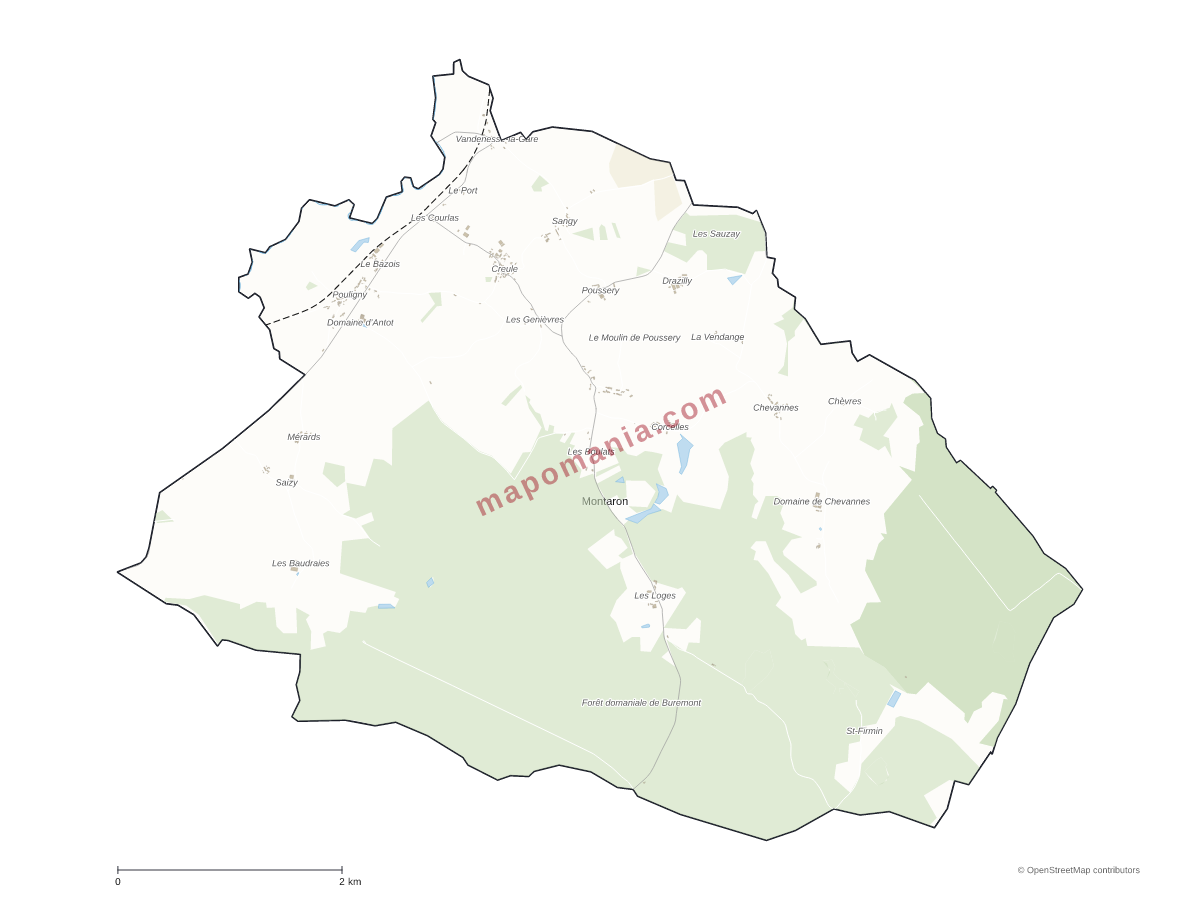 Carte de Montaron à personnaliser