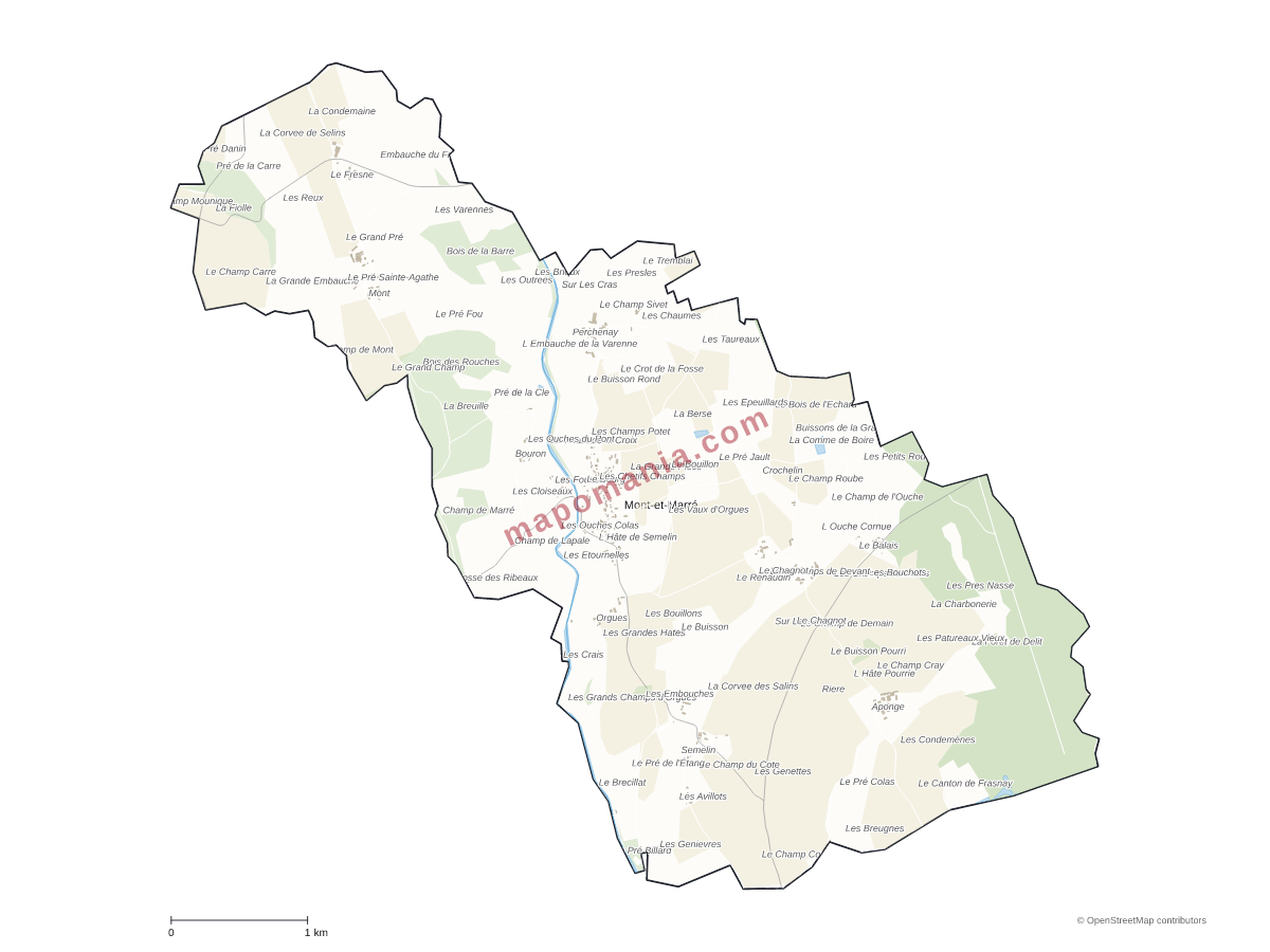 Carte de Mont-et-Marré à personnaliser