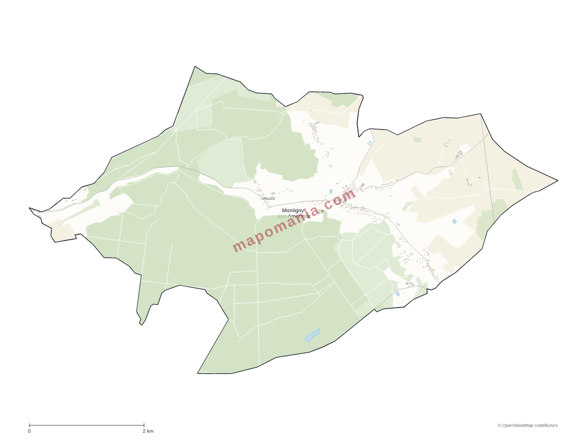 Carte de Montigny-aux-Amognes à personnaliser