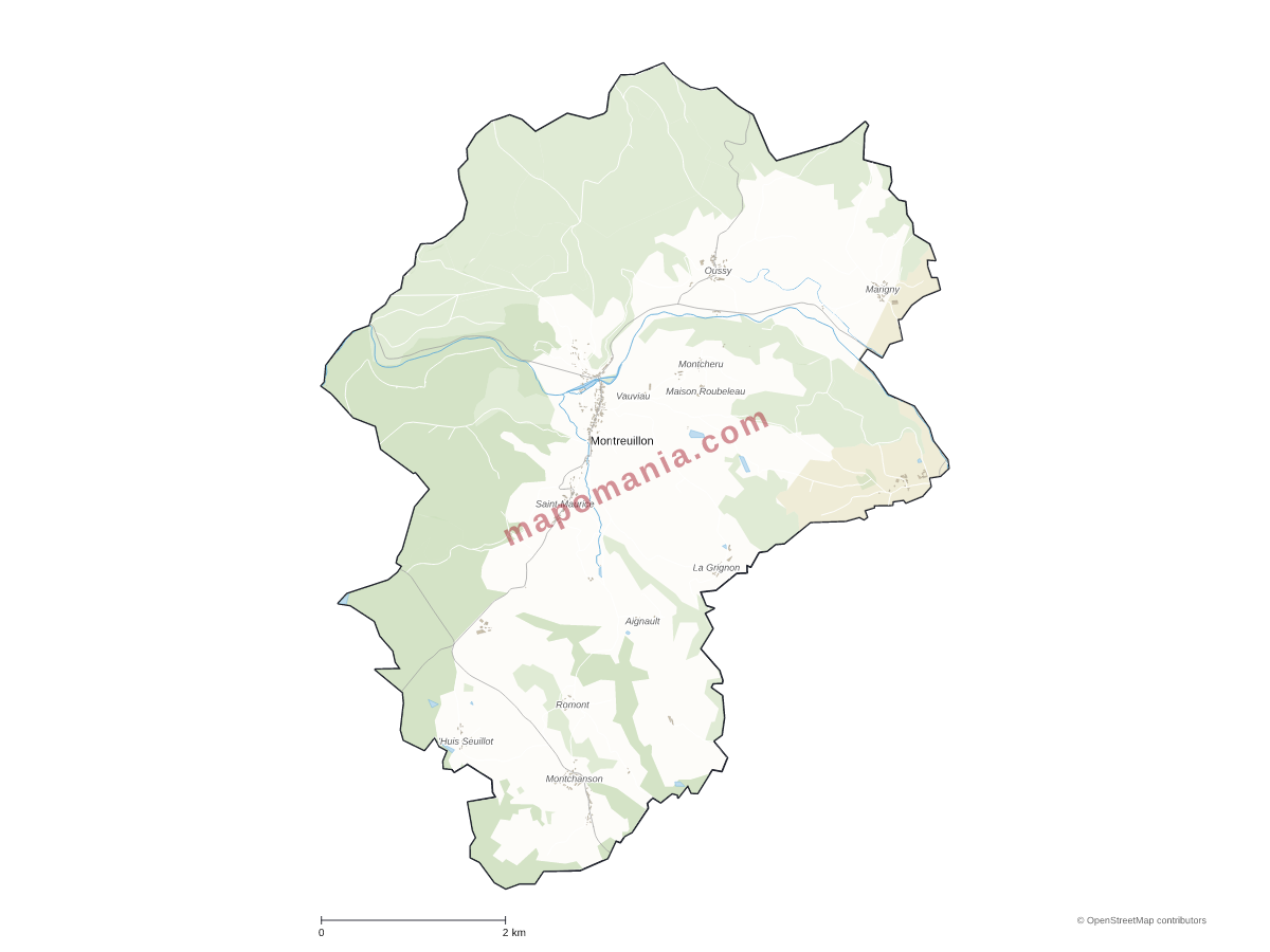 Carte de Montreuillon à personnaliser