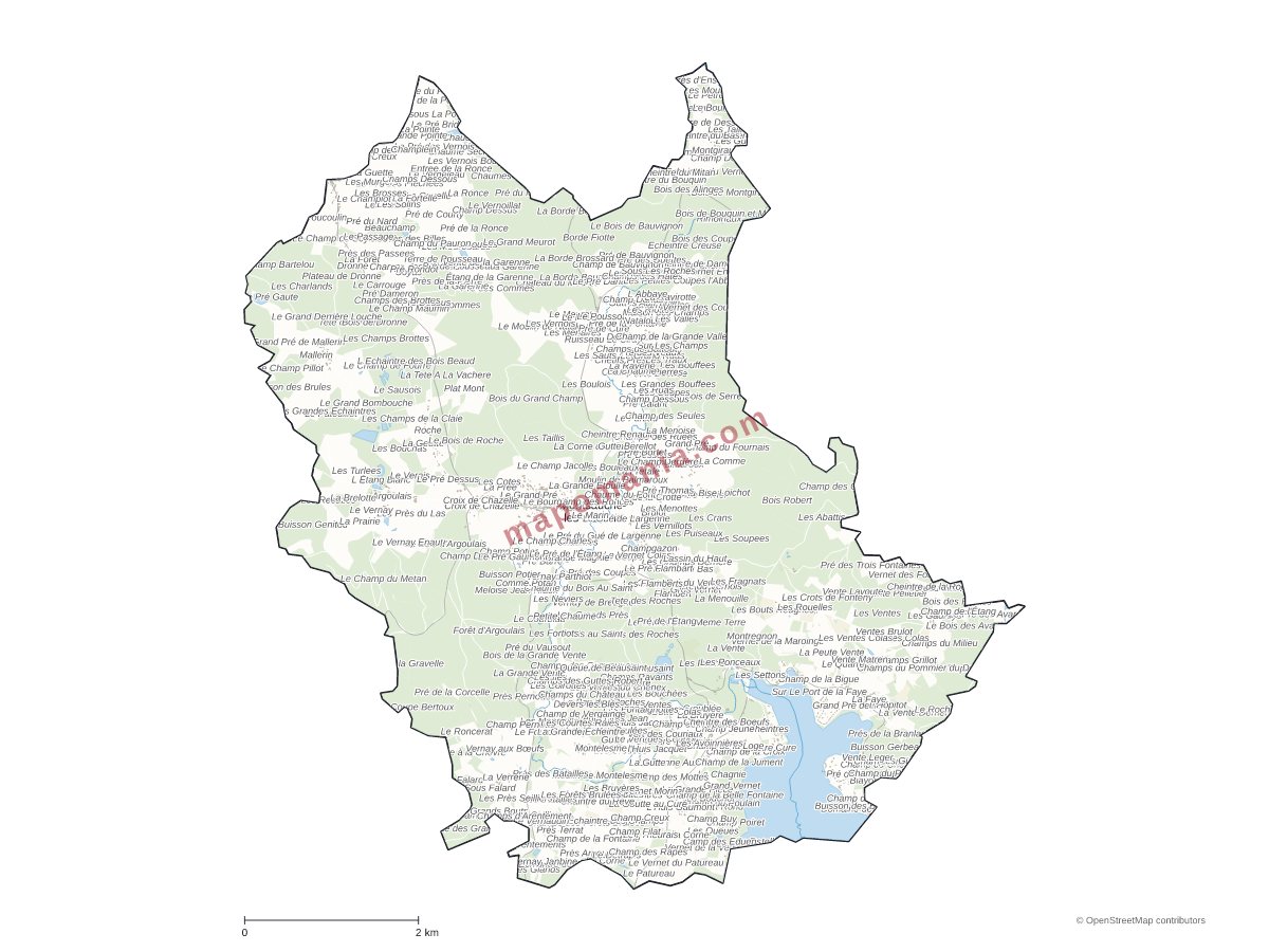 Carte de Montsauche-les-Settons à personnaliser